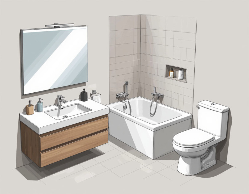 Какие основные элементы сантехники обязательно должны быть в ванной комнате и каковы их функции?