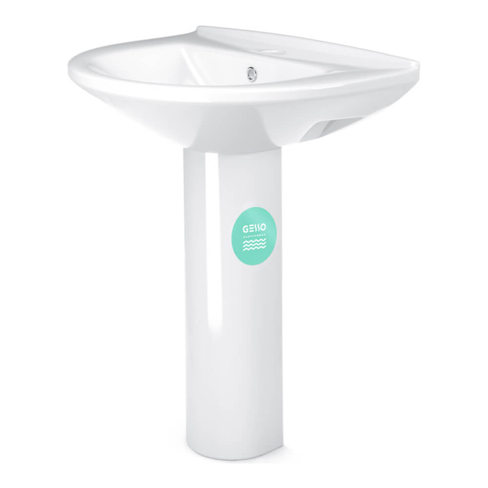 Раковина W 101 home de luxe (c болтами крепления и сливным хром.кольцом)+пьедестал