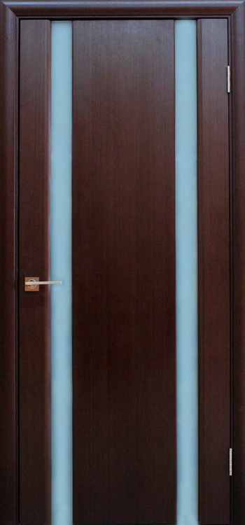 Дверь Модерн шпон венге ДО 80 стекло бел. матовое (глухая)