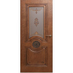 Дверь Сан-Ремо ДО 600 Орех-2 английскийский Накладной декор
