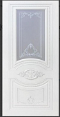 Дверь межком.Моцарт ДО 800 *2000мм Эмаль RAL 9010+ патина серебро (фото,белое,рис.серебро)